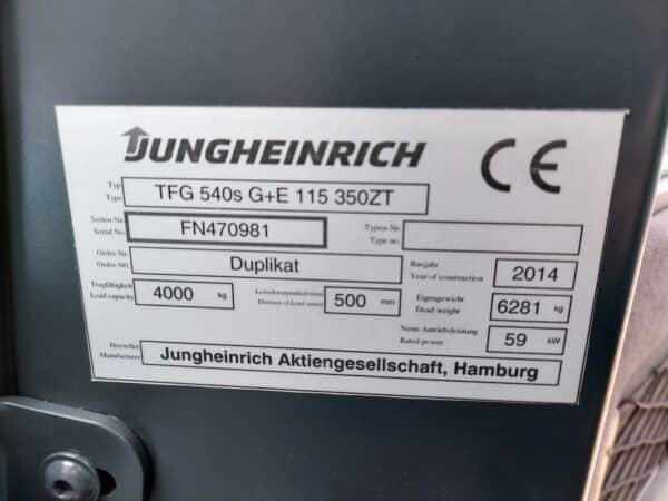 Wózek gazowy Jungheinrich TFG 540s (4000kg) 24